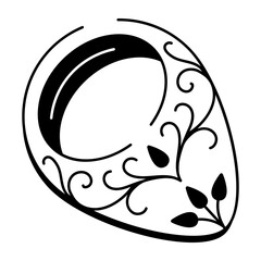 A drawing style icon showing a persian ring
