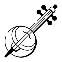 A sketchy style icon showing a string instrument
