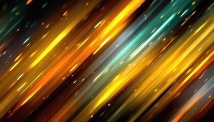 Diagonal streaks of light, gold, teal, and dark hues