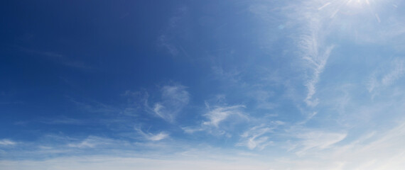 Teal blue sky gradient fluffy clouds calm, bright cloudscape soft, vivid background nature...