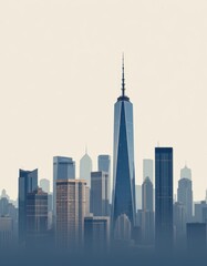 Fototapeta premium City Skyline with Tall Buildings