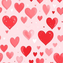 Hearts pattern on pink background