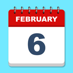 February calendar icon on a blue background