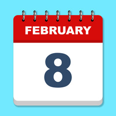 February calendar icon on a blue background