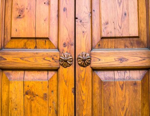 Ornate wooden doors showcase unique craftsmanship and aged elegance offering a glimpse into history