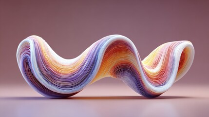 Abstract colorful wave form on pink background