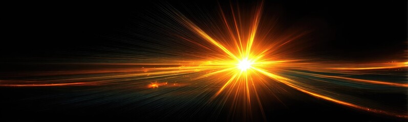 Obraz premium Bright starburst on dark background