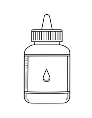 Obraz premium Bottle, liquid, container, line art, drawing, white background