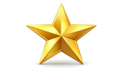 A five-pointed, gold star against a white background