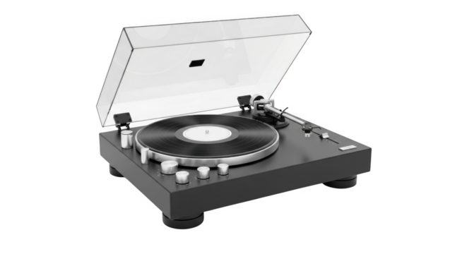 High Fidelity Turntable with Advanced Tonearm and Dust Cover for Superior Sound Reproduction