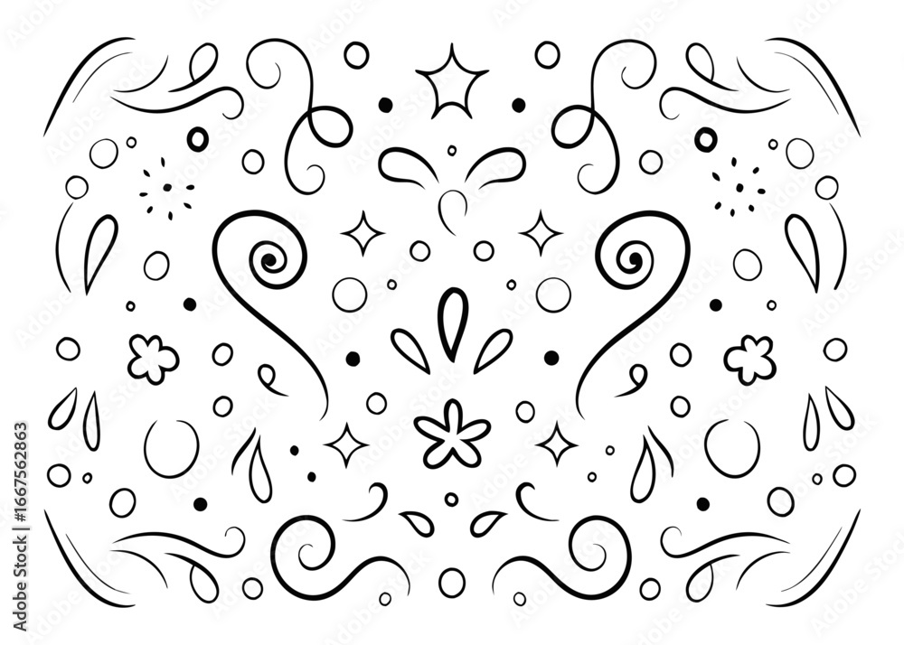 Poster a unique collection of hand drawn circular patterns featuring diverse scribble textures and artistic