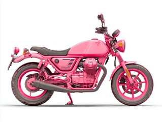 Vibrant Pink Classic Motorcycle Studio Shot