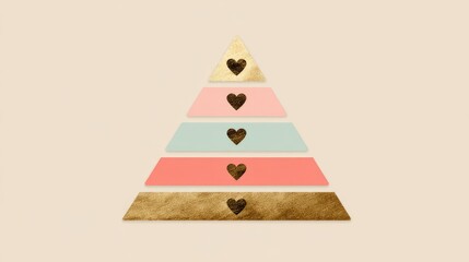 Pastel pyramid with hearts