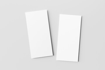 Blank DL flyer mockup for showcase your design to clients. Isolated on gray background	