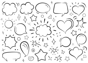 Hand drawn speech bubble frame design for dialog and text communication with a whimsical cloud shape and vibrant color palette