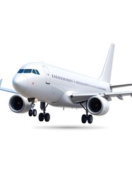 Obraz premium Airplane Landing Gear Down, White Background