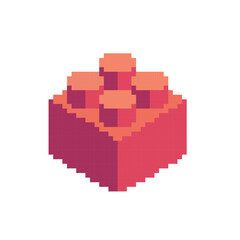 Fototapeta premium pixel art brick, vector illustration on isolated background.