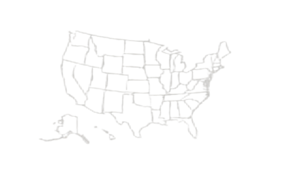 Hand-drawn outline map of the United States, showing all fifty states.
