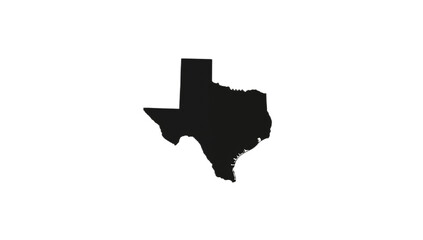 Simple black silhouette map of the state of Texas.