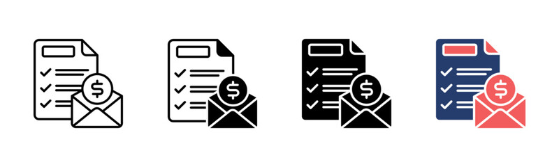 Salary icon sheet multiple style collection