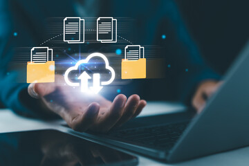 Data transfer through cloud technology exchange data with modern internet technology that is fast...