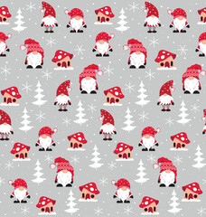 New Gnomes Christmas fun snow playful seamless 2026