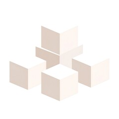 Fototapeta premium Beige Cubes Interlocking, Abstract Design