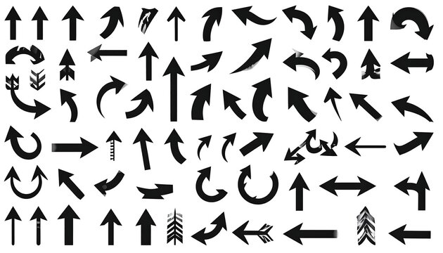 Arrow Icon Set Diverse Shapes and Directions