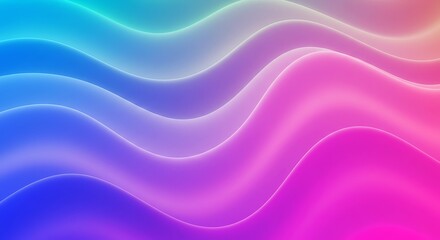 Obraz premium Smooth blue and purple satin waves create a flowing abstract art wallpaper