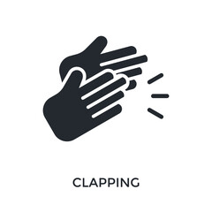 Clapping Icon Glyph Style. Vector Illustration For Graphic Design
