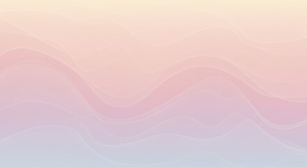 Abstract wavy lines in a soft pink and blue color palette create a smooth, flowing illustration