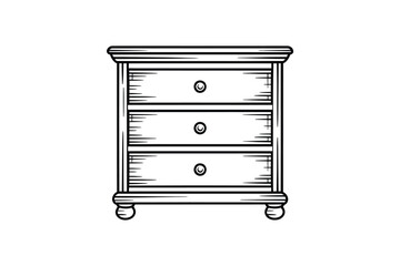 Vintage wooden chest of drawers with round knobs