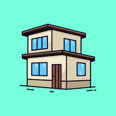 Modern House Illustration. House Vector. Flat Design House