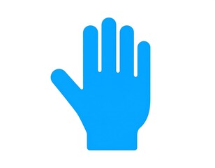 Fototapeta premium Blue Hand Icon, Simple Gesture, White Background
