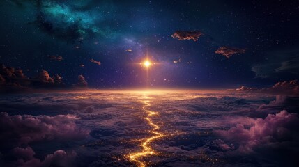 Naklejka premium Exploring the Earth's Beauty: A Perspective Above the Clouds Toward Business Strategy and Innovation