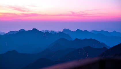 Fototapeta premium Mountain range at sunset