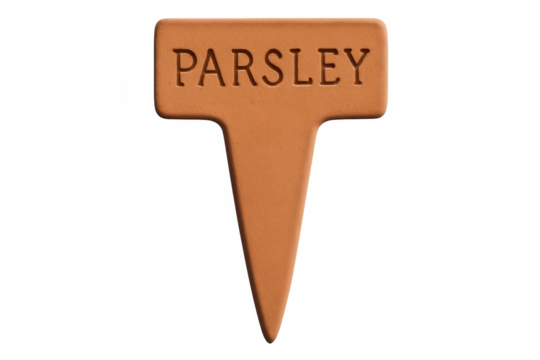 Parsley garden marker on transparent background for compositing