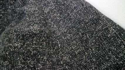 Textured Gray Knitted Fabric Close Up