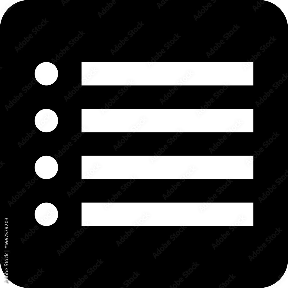 Poster checklist menu items options lines icon