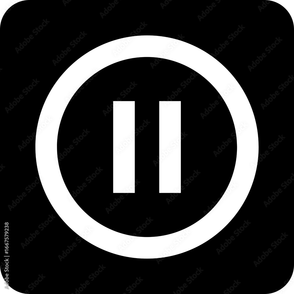 Poster media player pause button control stop icon