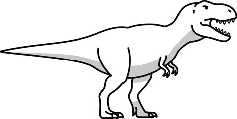 Dinosaur t rex cartoon outline