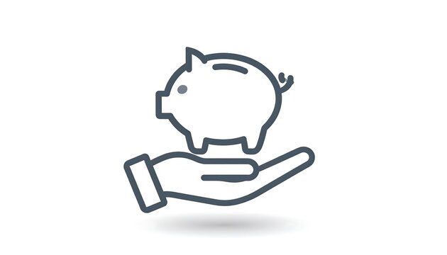 Piggy bank safety, hand, protection, graphic