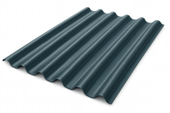 Corrugated metal sheet revealing architectural texture, translucent backdrop highlighting industrial design surface pattern