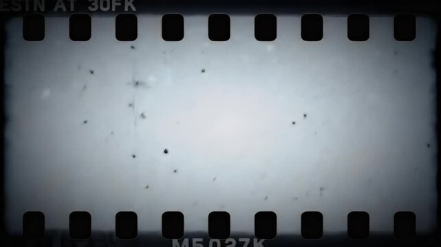 Vintage Film Strip Frame with Dust and Scratches - Retro Cinematic Background Overlay for Aged Effects