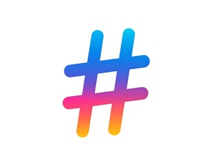 Obraz premium Hashtag Symbol Gradient Design Illustration