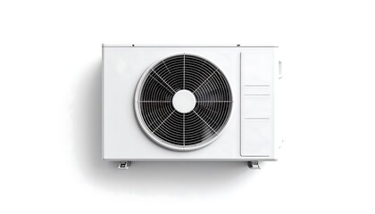 White Air Conditioner Unit Outdoor.