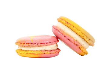 Colorful Macarons: A visual feast of perfectly crafted macarons with pastel hues. The sweet treat's delicate textures and vibrant colors tempt the taste buds.