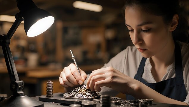 Artisan watch repair meticulous hands closeup macro