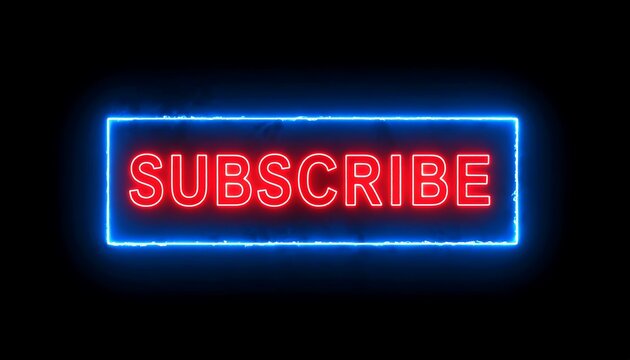 Neon Subscribe Button Sign.