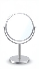 Fototapeta premium Circular Silver Vanity Mirror on Stand